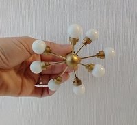 For Valerie MADE TO ORDER 1:12 Dollhouse mid-century inspired space age orbit chandelier Battery operated atomic age MCM 8-arm ceiling light Dollhouse sputnik chandelier