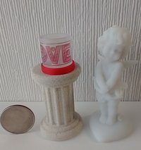 1:12 Dollhouse miniature LOVE candle sleeve or battery lighted candle holder REF LOVE on frosted