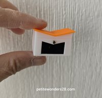 1:12 Dollhouse MCM themed mailbox with iconic butterfly roofline Personalized house number optional REF Orange roof