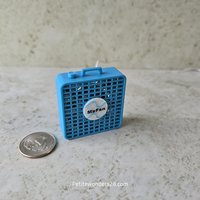 1:12 Dollhouse miniature box fan with real fan motor REF Turquoise