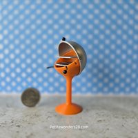 1:12 Dollhouse miniature MCM style BBQ grill Orange ball BBQ grill with tulip base