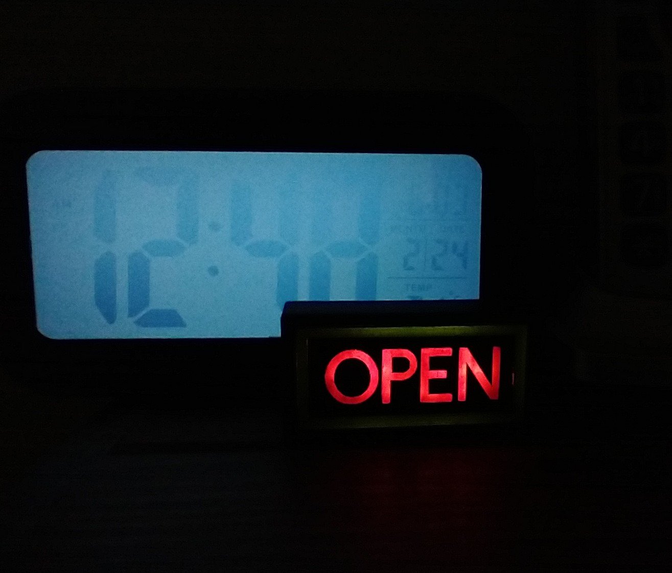 1:12 Dollhouse light up OPEN sign Battery operated store OPEN sign Free standing and no external wires