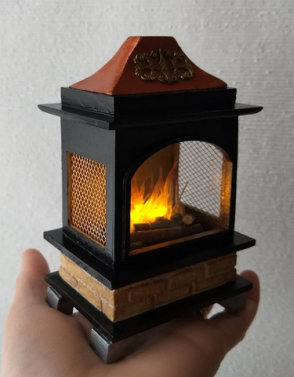 Patio fireplace in pagoda style (1:12)