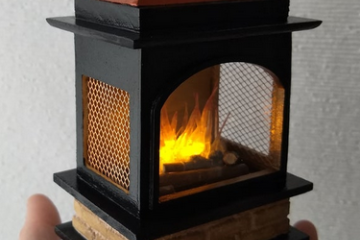 Patio fireplace in pagoda style (1:12)