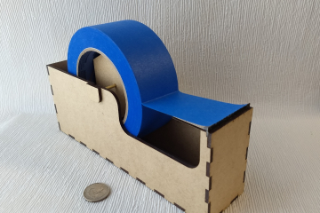 Downloadable SVG (Scalable Vector Graphics) files for Painter's tape dispenser with finger joints made from MDF