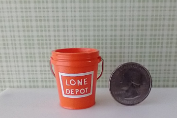 1:12 Dollhouse miniature all-purpose bucket equivalent to home center 5-gallon plastic bucket REF Orange Lone Depot