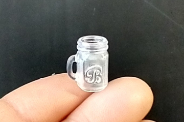 1:12 Dollhouse miniature mason jar inspired drinkware with handle Ready for DIY drink Price is for EACH REF Embossed Bs