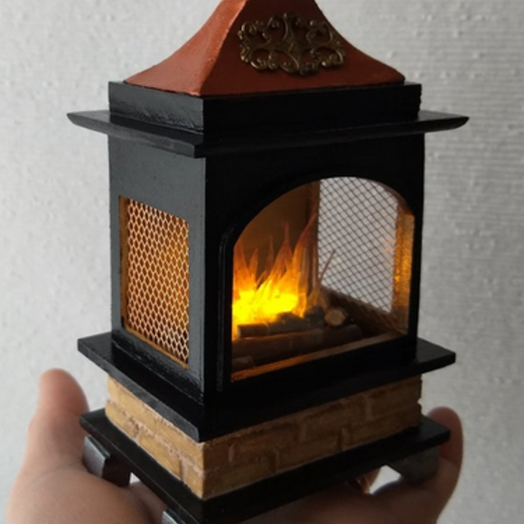 Patio fireplace in pagoda style (1:12)