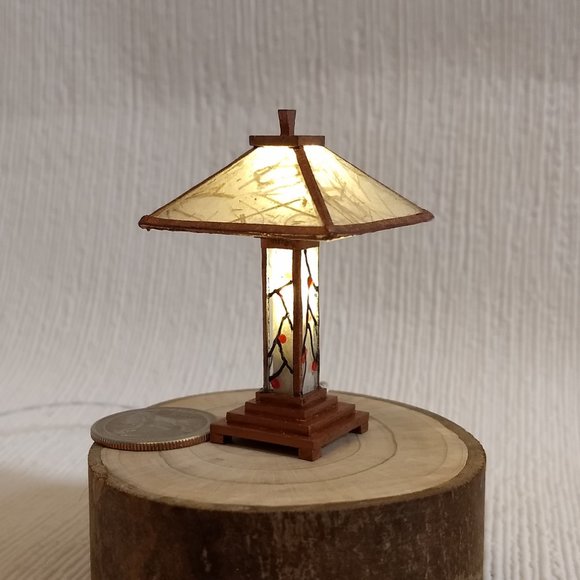 MIssion style table lamp with night light