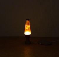1:12 Dollhouse miniature retro lava lamp Battery operated LED table lamp MCM style with external wires Mid-century nostalgic lamp  REF Light pink liquid