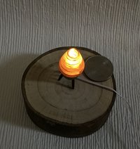 1:12 Dollhouse beehive lamp Mid-century inspired atomic tripod lamp Battery operated orange LED lamp Retro style table lamp