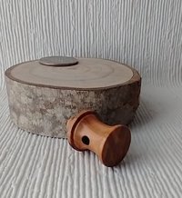 Lathe turned bird house made from olivewood with hanging loop for dollhosue decor or fairy garden