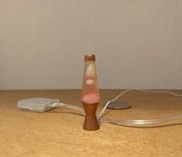 1:12 Dollhouse miniature retro lava lamp Battery operated LED table lamp MCM style with external wires Mid-century nostalgic lamp  REF Light pink liquid