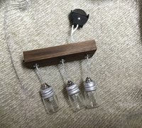 1:12 dollhouse battery operated glass jar lights Working kitchen island hanging 3-light with glass jar shades Dollhouse LED light