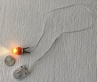 1:12 Dollhouse beehive lamp Mid-century inspired atomic tripod lamp Battery operated orange LED lamp Retro style table lamp