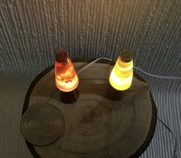 RESERVED 1:12 Dollhouse miniature retro lava lamps (two units) Battery operated LED table lamp MCM style with external wires