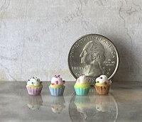 1:12 Dollhouse miniature cupcake with white cream and sprinkles Price is for EACH