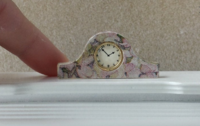 1:12 dollhouse handmade Shabby chic Mantel clock Tambour clock Shelf clock Decoupaged wood clock
