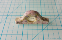 1:12 dollhouse handmade Shabby chic Mantel clock Tambour clock Shelf clock Decoupaged wood clock