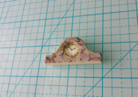 1:12 dollhouse handmade Shabby chic Mantel clock Tambour clock Shelf clock Decoupaged wood clock