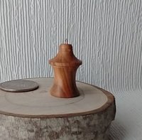 Lathe turned bird house made from olivewood with hanging loop for dollhosue decor or fairy garden