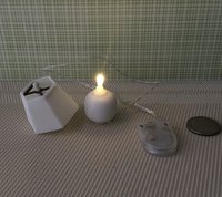 RESERVED 1:12 dollhouse table lamps with hexagonal shades (unfinished) Battery operated dollhouse table lamps on external wires Quantity A PAIR