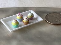 1:12 Dollhouse miniature cupcake with white cream and sprinkles Price is for EACH