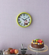 1:12 dollhouse miniature wall clock cupcake wall clock Apple green kitchen wall clock with green rim NON-working