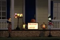 1:12 dollhouse Christmas light box Battery operated holidays cheer meter box Dollhouse holidays light up decor with top walnut frame