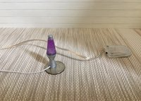 1:12 Dollhouse miniature Handcrafted retro lava lamp Battery operated LED table lamp MCM style with external wires - purple resin