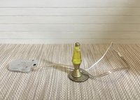 1:12 Dollhouse miniature Handcrafted retro lava lamp Battery operated LED table lamp MCM style with external wires - yellow resin