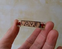 1:12 Dollhouse miniature scrabble tiles LOVE sign for table top or mantel LOVE sign all-season decor