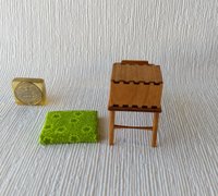 1:12 Dollhouse mid-century style telephone bench Gossip bench in cherry wood with open shelf MCM telephone table