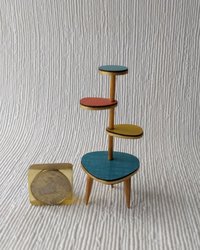 1:12 Dollhouse mid-century style plant stand Formica 4-tiered plant stand or display stand