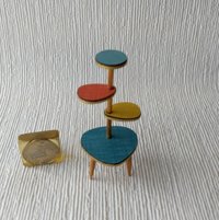 1:12 Dollhouse mid-century style plant stand Formica 4-tiered plant stand or display stand