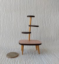 1:12 Dollhouse mid-century style plant stand 4-tiered Formica plant stand with rectangular base platform Formica display stand