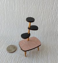 1:12 Dollhouse mid-century style plant stand 4-tiered Formica plant stand with rectangular base platform Formica display stand