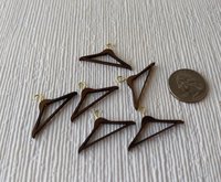 1:12 Dollhouse miniature wood hangers Walnut clothes hangers Price varies depending on quantity
