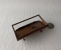 1:12 Dollhouse Mid-century styled coffee table acrylic top MCM magazine display coffee table in solid walnut wood