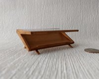 1:12 Dollhouse Mid-century styled coffee table acrylic top MCM magazine display coffee table in solid cherry wood