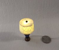 1:12 Dollhouse classic table lamp with deep blue vase lamp post Battery operated dollhouse lamp on external wires