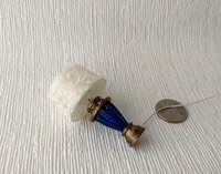 1:12 Dollhouse classic table lamp with deep blue vase lamp post Battery operated dollhouse lamp on external wires