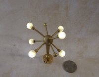1:12 Dollhouse mid-century inspired space age orbit chandelier Atomic age MCM 6-light ceiling light