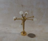 1:12 Dollhouse mid-century inspired space age orbit chandelier Atomic age MCM 6-light ceiling light