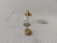 1:12 Dollhouse mid-century modern globe table lamp MCM inspired fluted glass globe lamp Battery operated with external wires