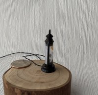 1:12 Dollhouse miniature Halloween themed lantern Battery operated metal lantern with external wires (Ref Spiderweb)