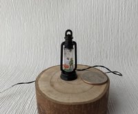 1:12 Dollhouse miniature Halloween themed lantern Battery operated metal lantern with external wires (Ref Skeleton)