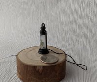 1:12 Dollhouse miniature Halloween themed lantern Battery operated metal lantern with external wires (Ref Skeleton)