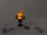 1:12 Dollhouse miniature stacked pumpkins topiary Light up pumpkins in black planter battery operated with external wires Price is for each unit