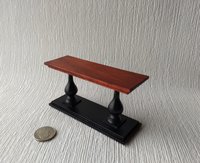 1:12 Dollhouse miniature console table with solid padauk wood top and double pedestal Entryway hall table